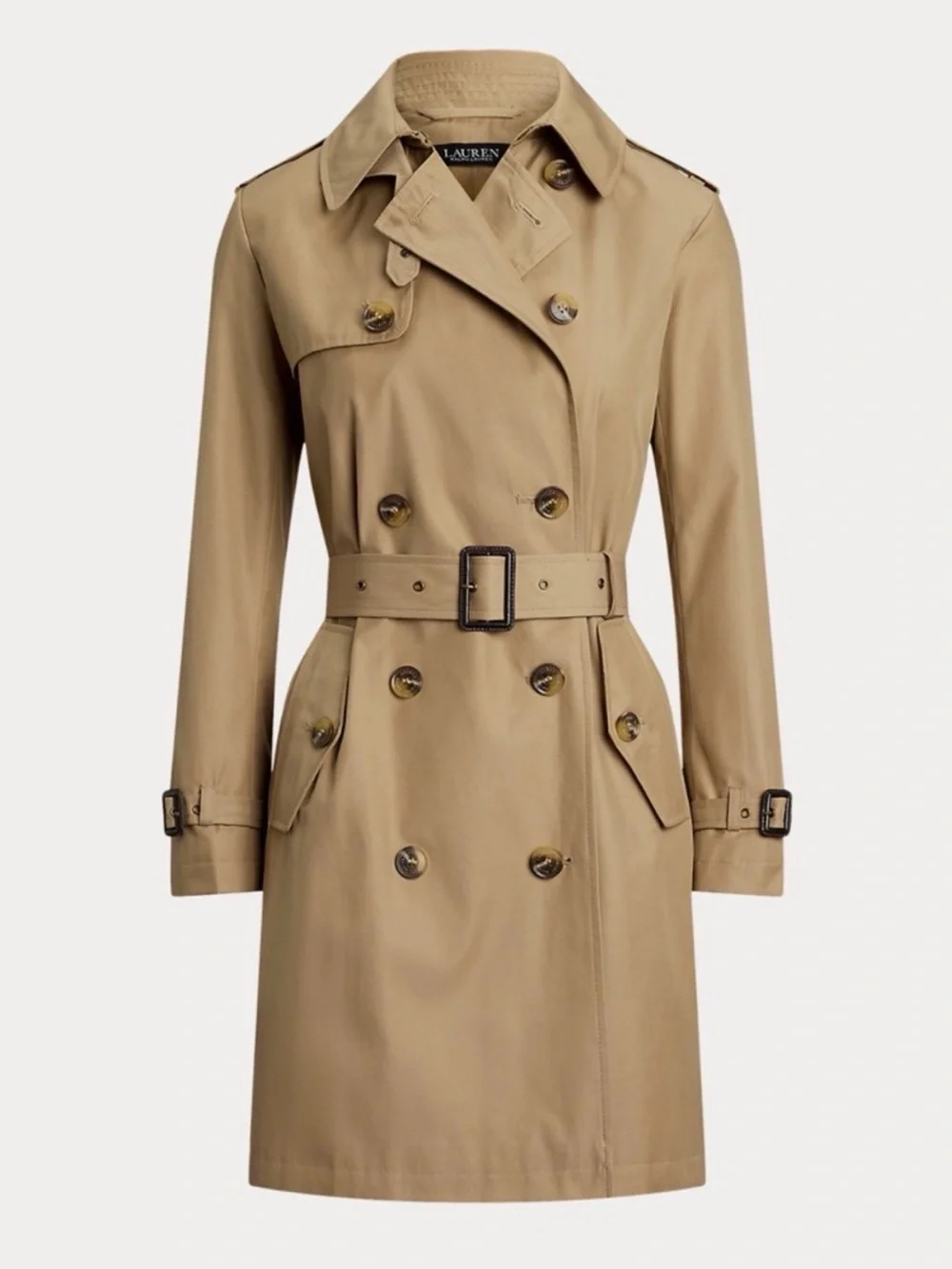 Ralph Lauren Double-Breasted Cotton-Blend Trench Coat Size XL